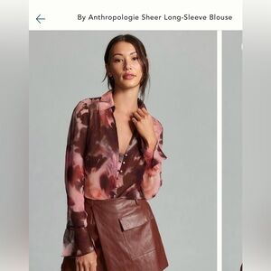 Anthropologie Sheer Long Blouse